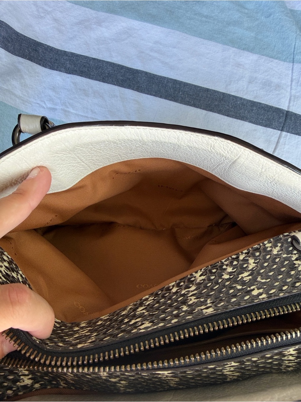 Coach Chalk Pebbled Leather Satchel with Removable Strap - Picture 17 of 17